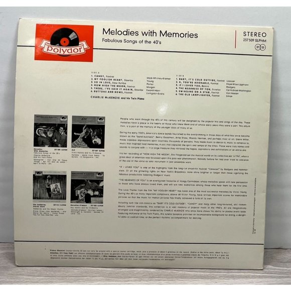 Charles McKenzie Melodies with Memories 40s Songs Polydor LP LPHM 237 509 - Picture 4 of 7